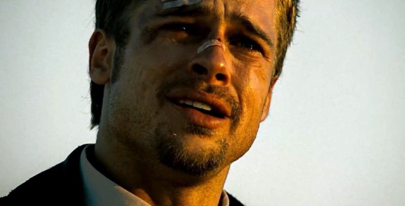 Create meme: seven brad pitt, brad pitt , Brad Pitt is crying