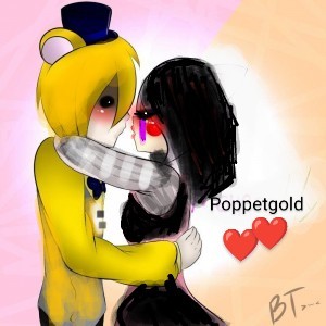 Create meme: marionette and golden freddy love, Golden Freddy and the Puppet, Spike the Puppet and Golden Freddy