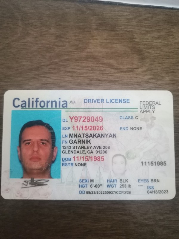 Create meme: driver license, california driver license, license