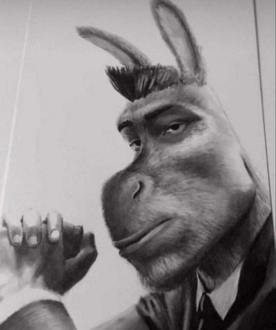 Create meme: donkey figure, donkey pencil drawing, the trick 