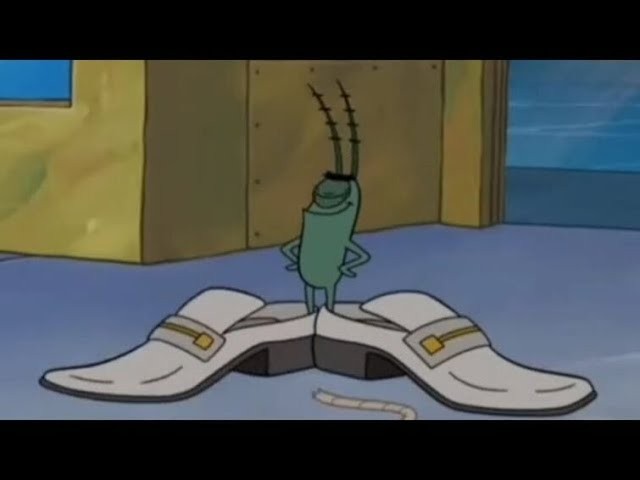 Создать мем: планктон спанч боб, планктон из спанч боба в туфлях, планктон в туфлях