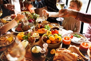 Create meme: thanksgiving, Thanksgiving, photo of a large family at the holiday table