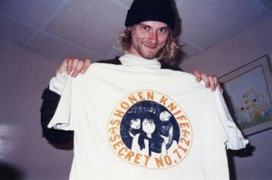 Create meme: Dave Grohl, Kurt Cobain in the header, Kurt Cobain rare