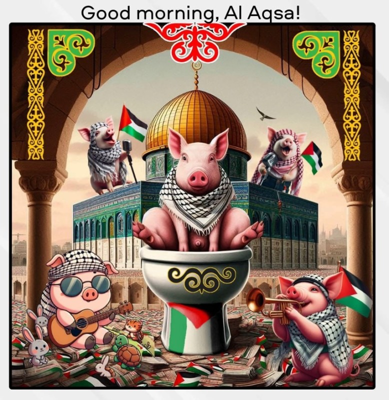 Create meme: The pig is a Muslim, pig , Arab 