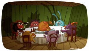 Create meme: angry birds, feast, Smeshariki