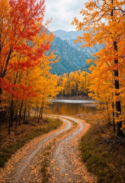 Create meme: Autumn, autumn landscapes, autumn mountains