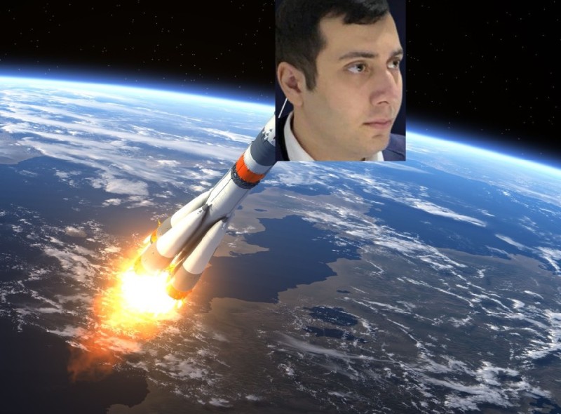 Создать мем: запуск ракеты, ракета в космосе, пилотируемый космический корабль