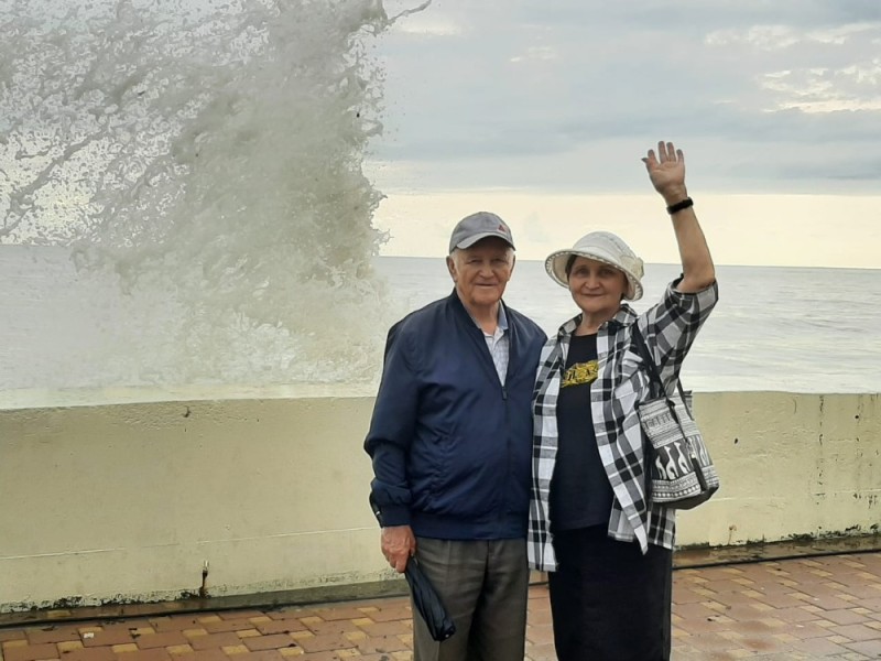 Create meme: old ladies at sea, storm in sevastopol, storm at sea