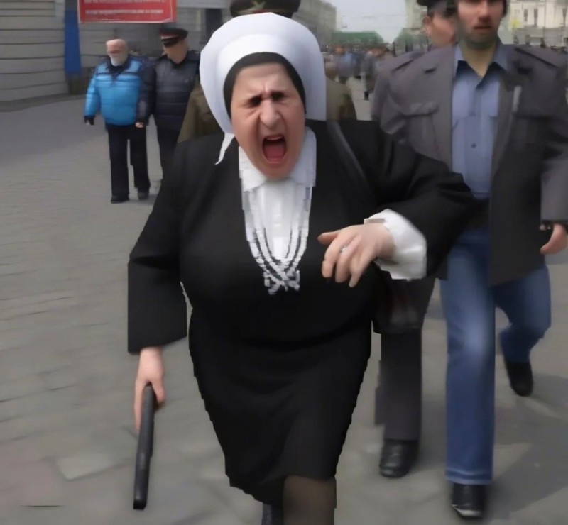 Create meme: nuns dancing, The nuns, The wicked nun