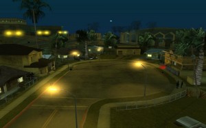 Create meme: grove street, night grove street, grove street