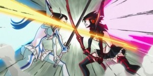 Создать мем: kill la kill аниме кадры, рюко и сацуки бой, ryuko matoi