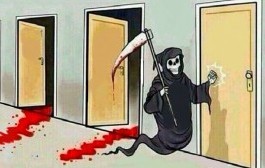 Create meme: death is knocking on the door meme, the grim Reaper meme, death is knocking at the door