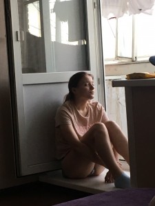 Create meme: sitting on the windowsill, girl sitting on the windowsill, People