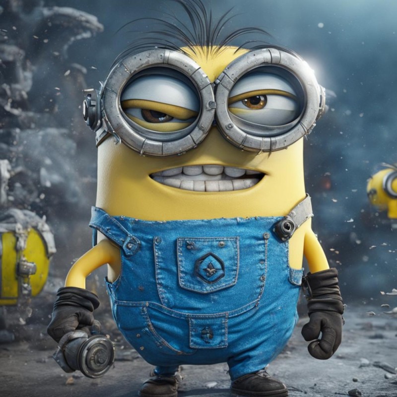 Create meme: the minions are laughing, bob minion, !