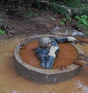 Create meme: septic tanks, the diver in the sewers, to drain the cesspool