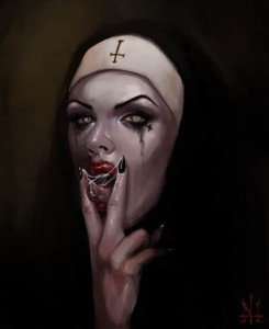 Создать мем: тату монашка с сигаретой, татуировки чикано монашка, satanic nun