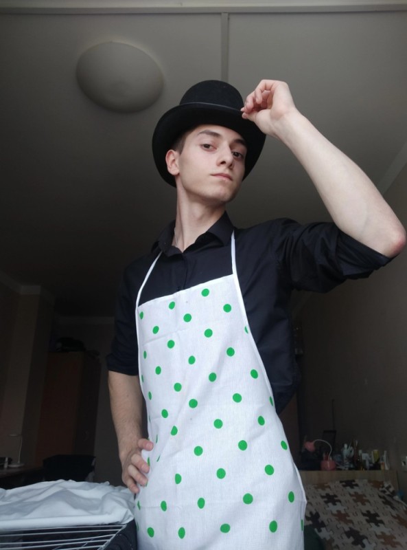 Create meme: kitchen apron, male , people 