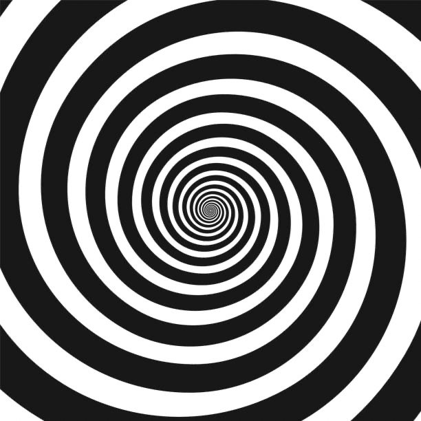 Create meme: hypnosis spiral, the illusion is black and white, hypnosis