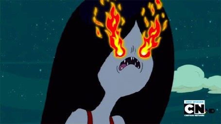 Create meme: Marceline is furious, adventure time Marceline, flames from the eyes