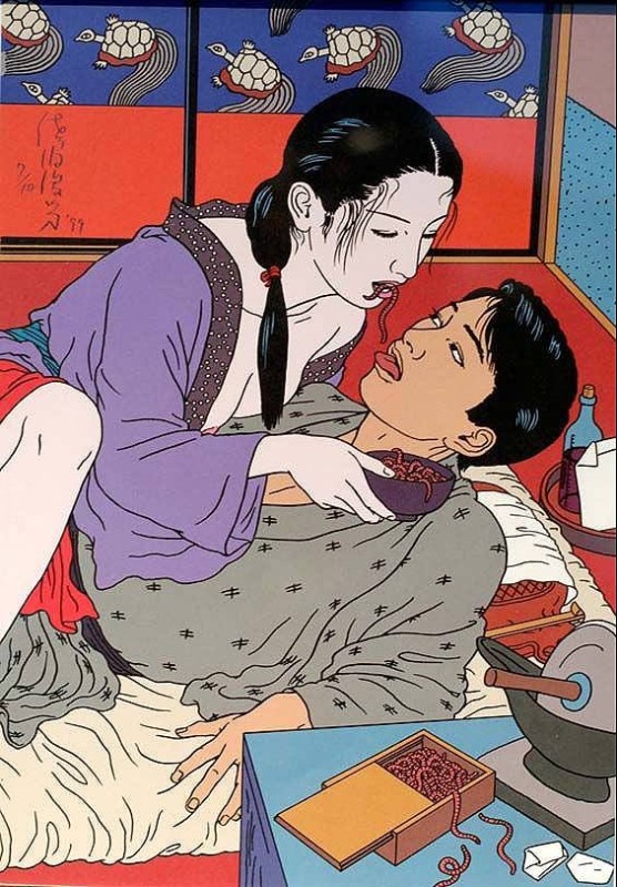 Create meme: Toshio Saeki, shunga japanese, Shunga is the outspoken art of Japan