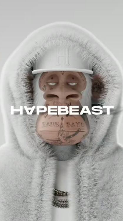 Создать мем: hypebeast, название nft с белой обезьяной hapebeast, kaws