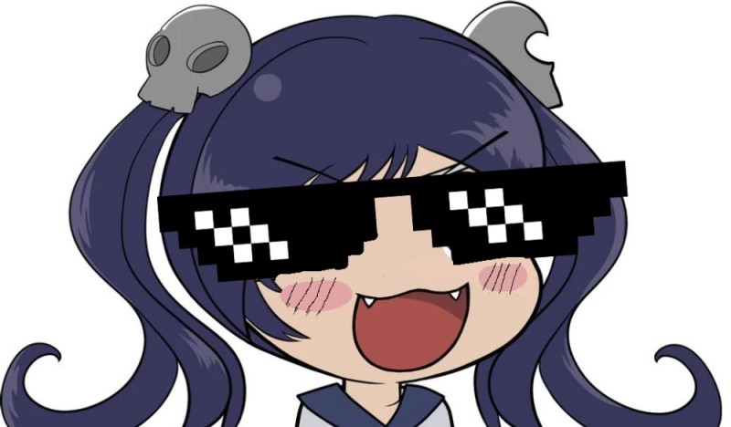 Create meme: supana churu, cool anime glasses, chibi characters