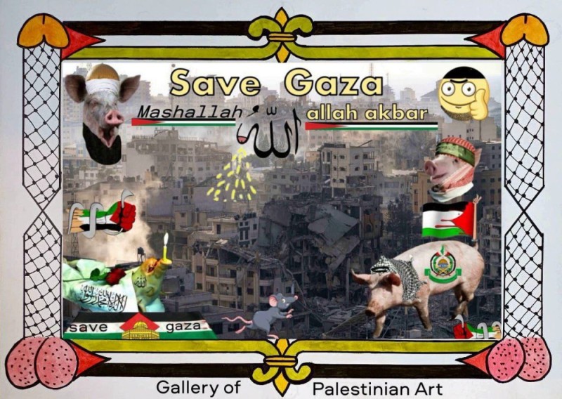 Создать мем: save gaza, свиней, свиньи большие