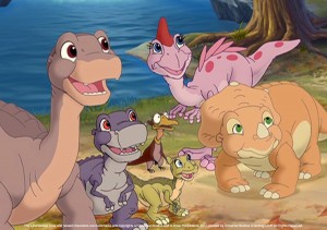 Create meme: the beginning of time, dinosaur cartoon, the land before time