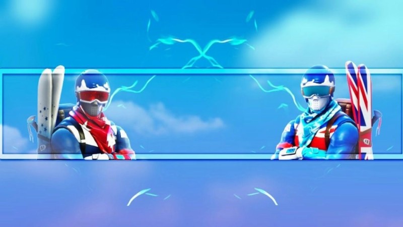 Create meme: a banner for YouTube Fortnight, the skin of a skier in Fortnight, Alpine skier ace Fortnight