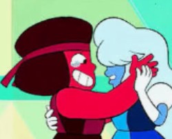 Create meme: Steven universe sapphire and ruby kiss, ruby and sapphire gifs, ruby and sapphire