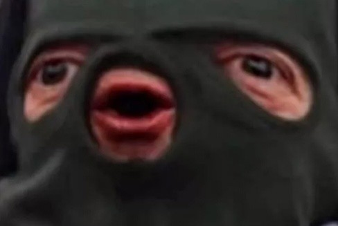 Create meme: cheeki breeki , balaclava meme, The bandit from the Chiki-Briki Stalker