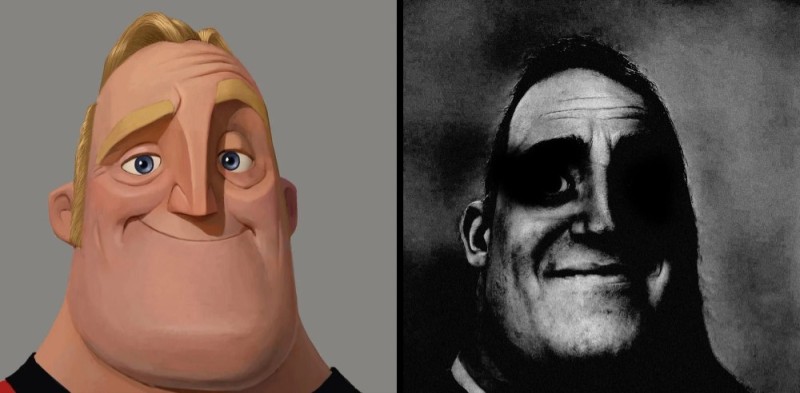 Create meme: scary faces Mr. Exceptional, mr incredible becomes uncanny, Mr. exclusive meme