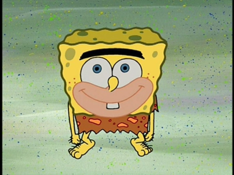 Create meme: spongebob Neanderthal, spongebob Neanderthal, Spongebob primitive