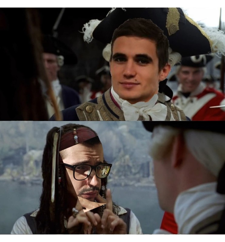 Create meme: Jack Sparrow pirates of the Caribbean , pirates of the caribbean Admiral norrington, meme of Jack Sparrow 