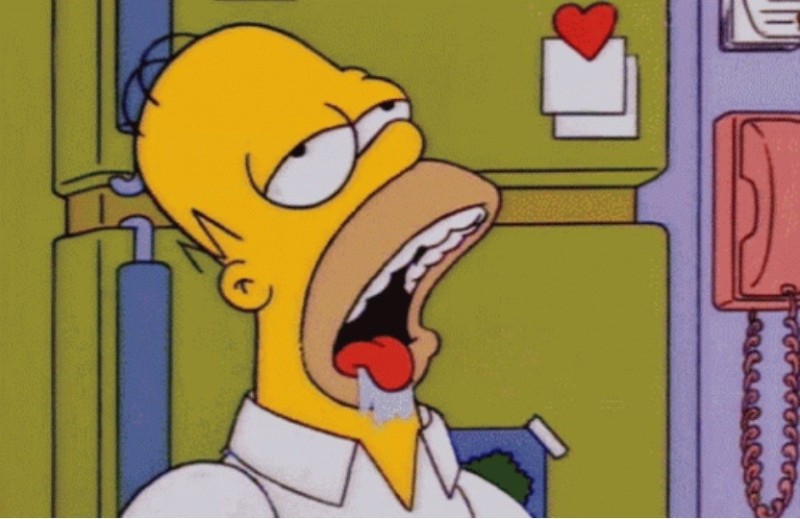 Create meme: Homer Simpson saliva, Homer mmmm , Homer 