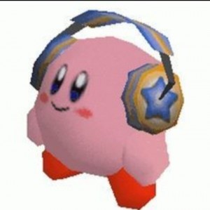 Создать мем: кирби игра, kirby headphones, kirby 64