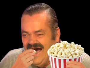 Create meme: popcorn, the man with the popcorn