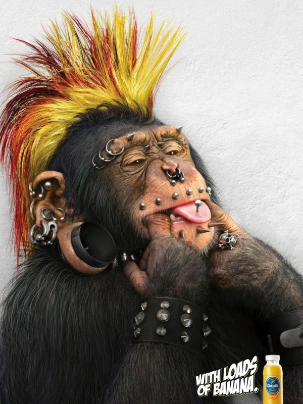 Create meme: monkey punk, monkey with mohawk, painted monkey