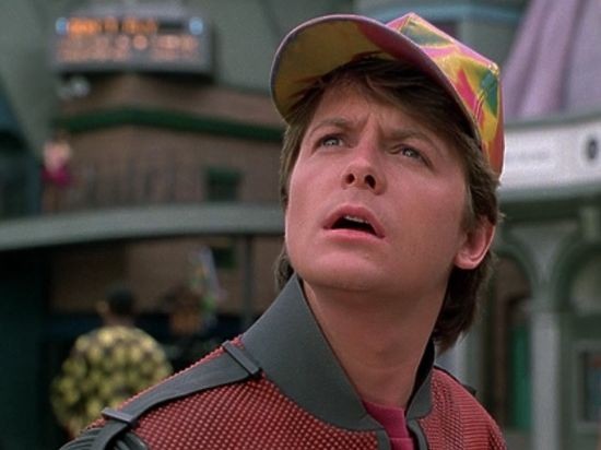 Create meme: Marty back to the future, McFly, back to the future 2 