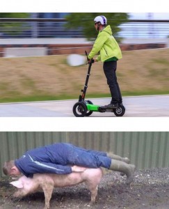 Create meme: to ride a scooter, an electric skateboard