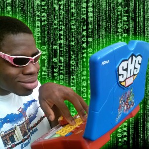 Create meme: a hacker with a toy laptop MEM, memes, nigga hacker
