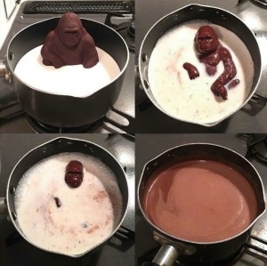 Создать мем: приготовление какао, какао на молоке, шоколад