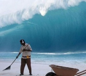 Create meme: tsunami wave, the sea tsunami, tsunami meme