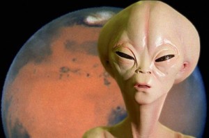 Create meme: on earth, alien, Mars