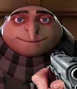 Create meme: meme GRU, despicable GRU, Gru despicable me red