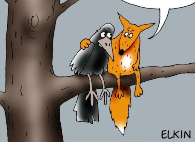 Create meme: crow and cheese, The crow and the fox, The crow and the fox