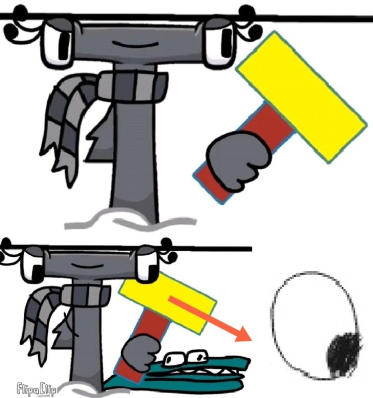 Create meme: cool hammer, The cube is a crazy weapon, hammer drawing