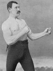 Создать мем: over manly man, john l sullivan, manly man