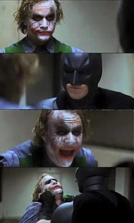 Create meme: The Joker Heath Ledger is smiling, the Joker laughs, heath ledger joker