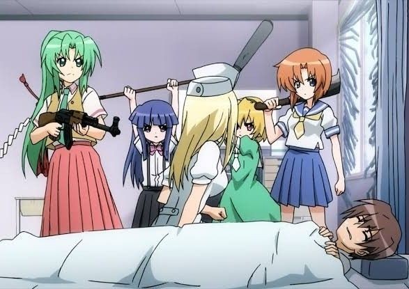 Создать мем: аниме цикады не плачут, аниме когда плачут цикады, higurashi no naku